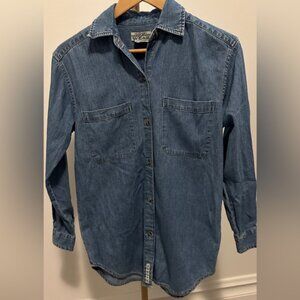Vintage Denim Collared Button Down Shirt Small